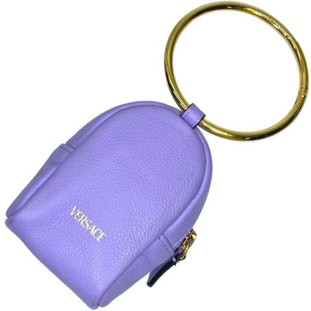 Versace Medusa Purple Bag Leather Pouch Charm - Picture 2 of 8